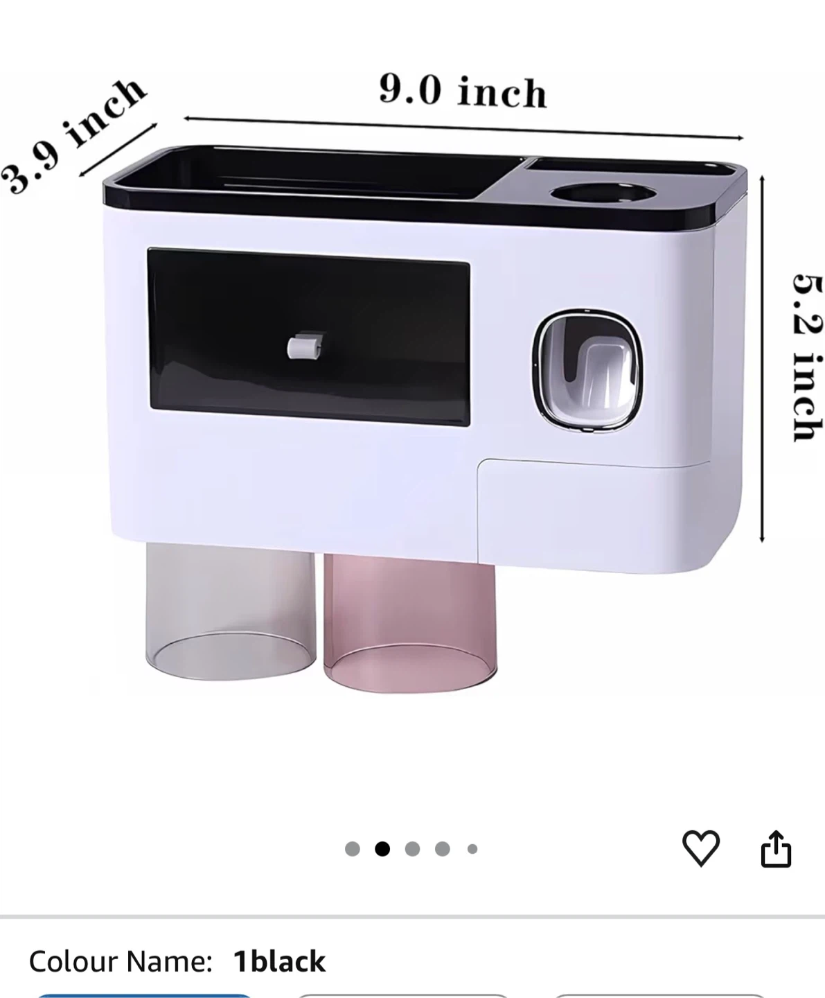 Wall Mount Toothpaste Dispenser and Toothbrush Holder Set - photo 4