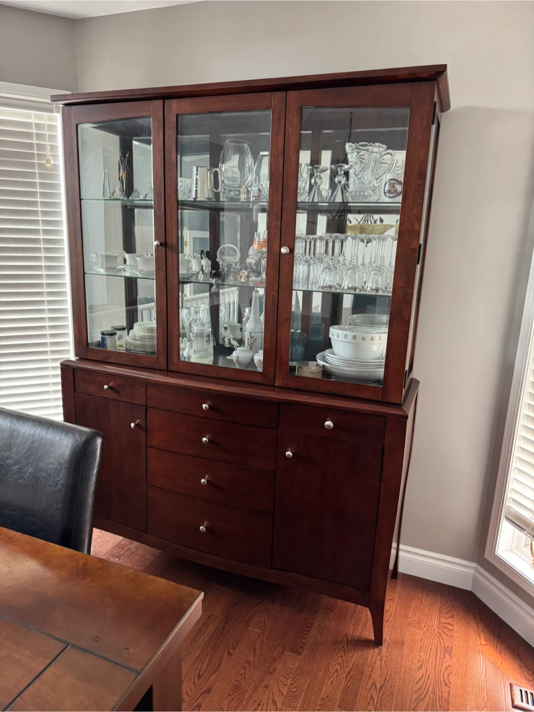 Wooden China Cabinet with Glass Doors - photo 2