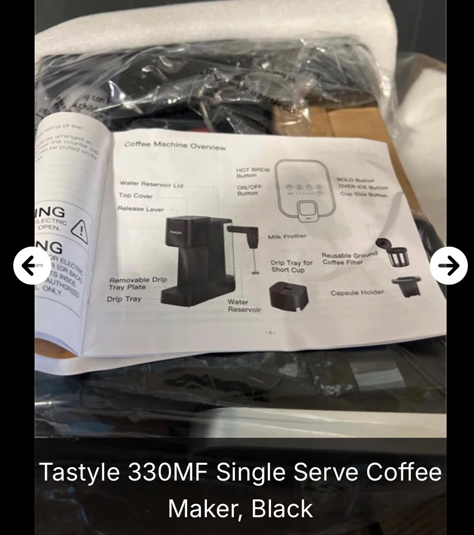 TastyLe 330MF Single Serve Coffee Maker, Black - photo 3