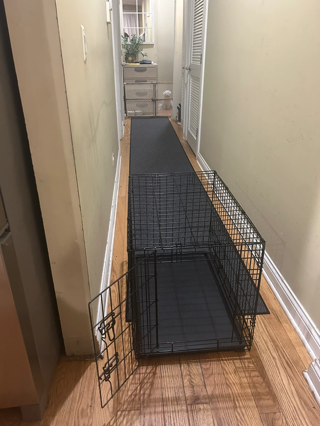 Black Wire Dog Crate with Tray