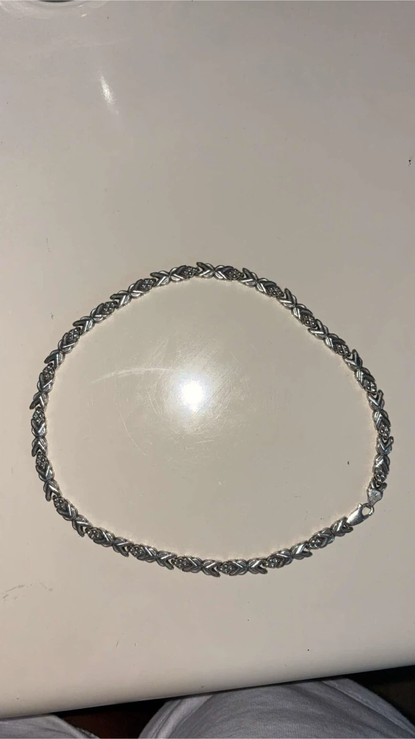Silver "XOXO" Bracelet with Small Stones
