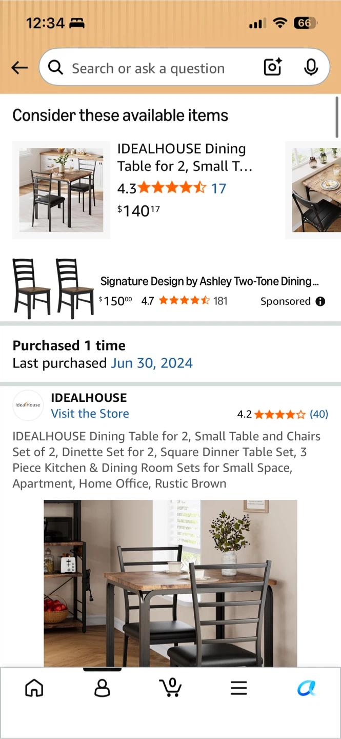 Dining Table Set for 2, Rustic Brown - photo 2
