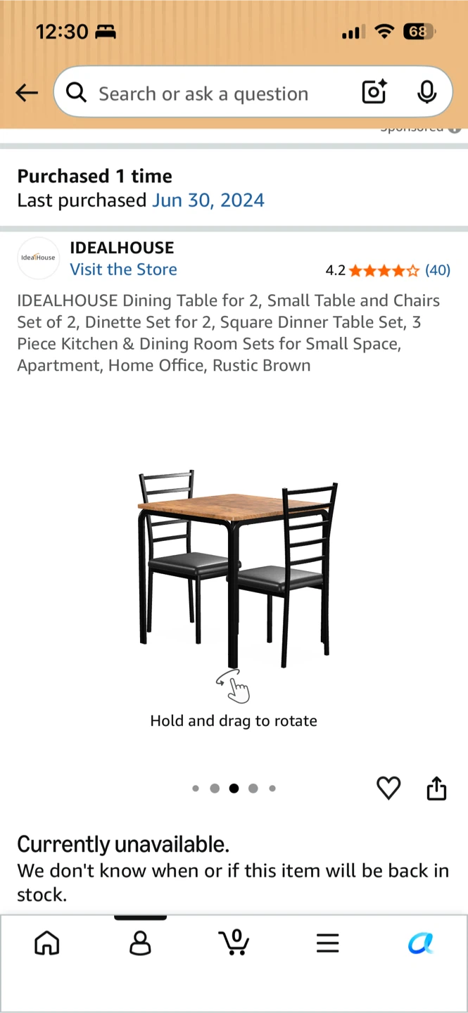 Dining Table Set for 2, Rustic Brown - photo 5