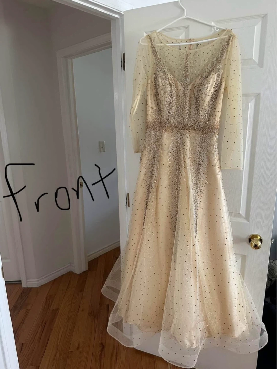 Embellished Long Sleeve Formal Dress - photo 4