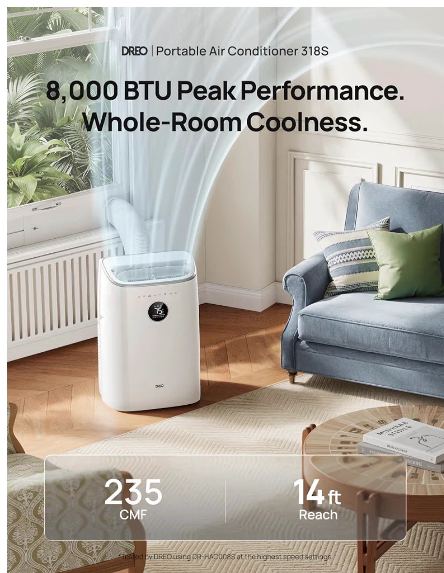 Open Box Dreo 8000 BTU Portable Air Conditioner 318S