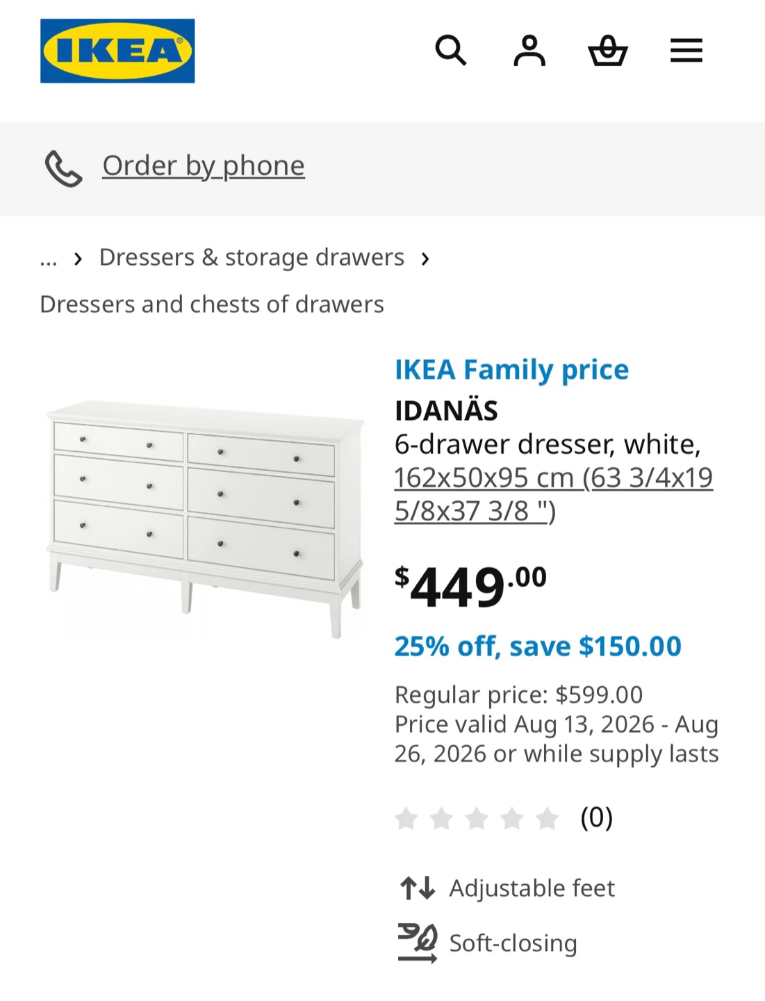 IDANAS 6-Drawer Dresser - photo 2