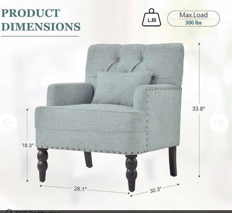 Club Chair - Light Blue - photo 2
