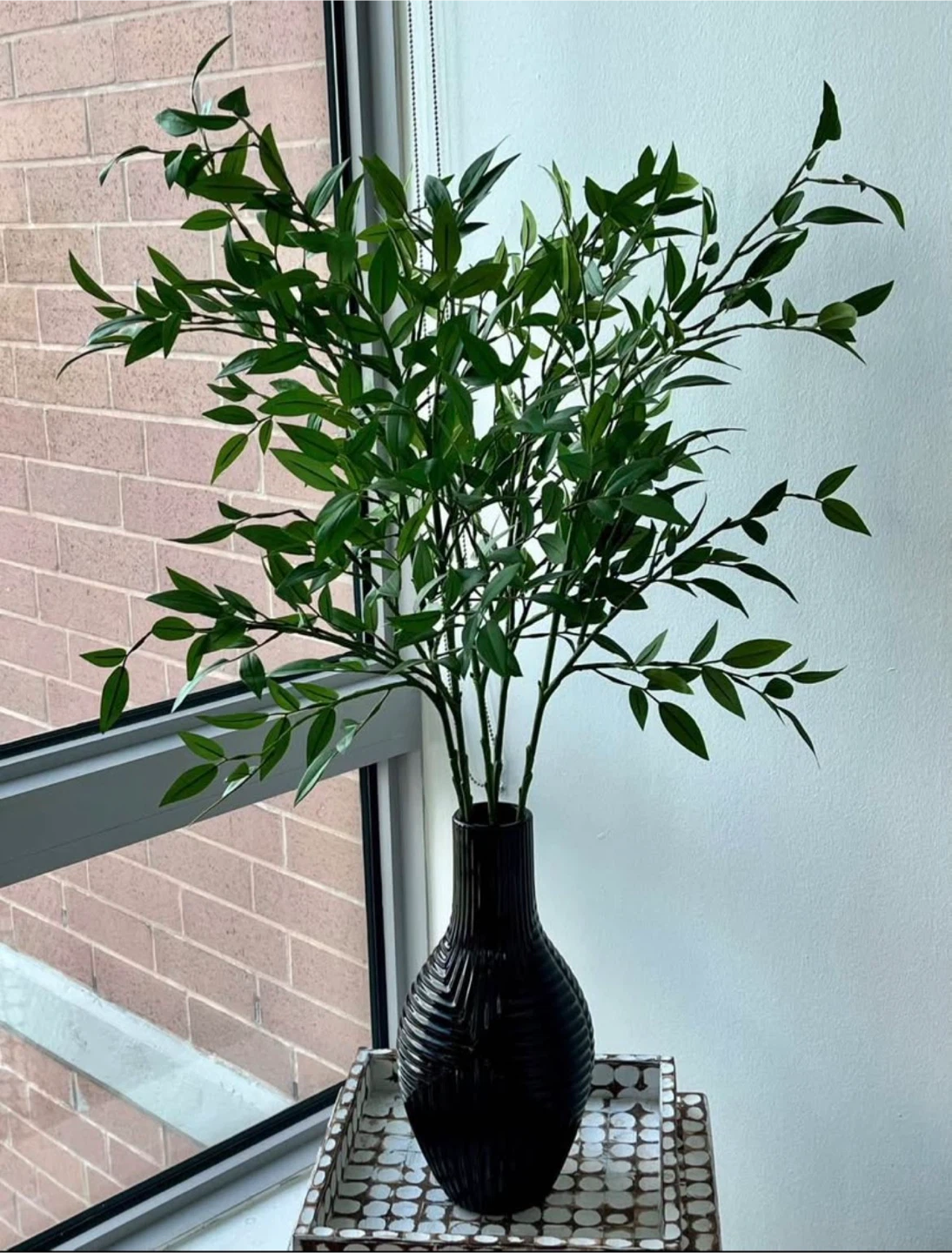 Artificial Bamboo Plant in Black Vase