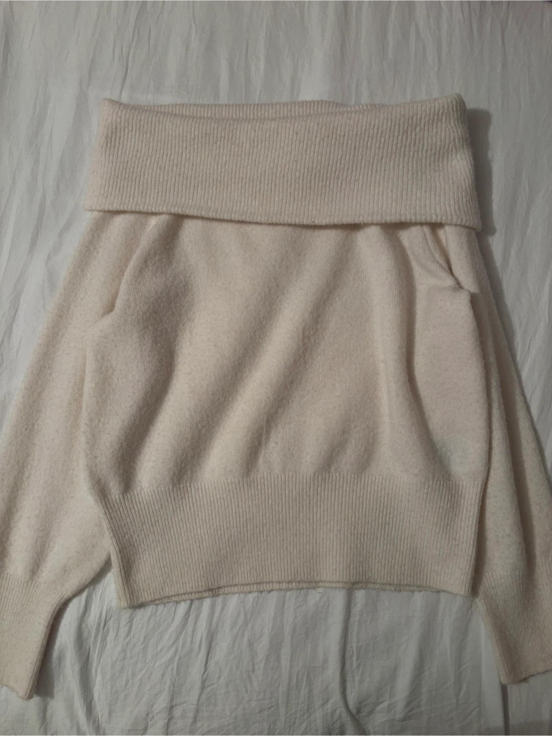 Cream Off-the-Shoulder Sweater