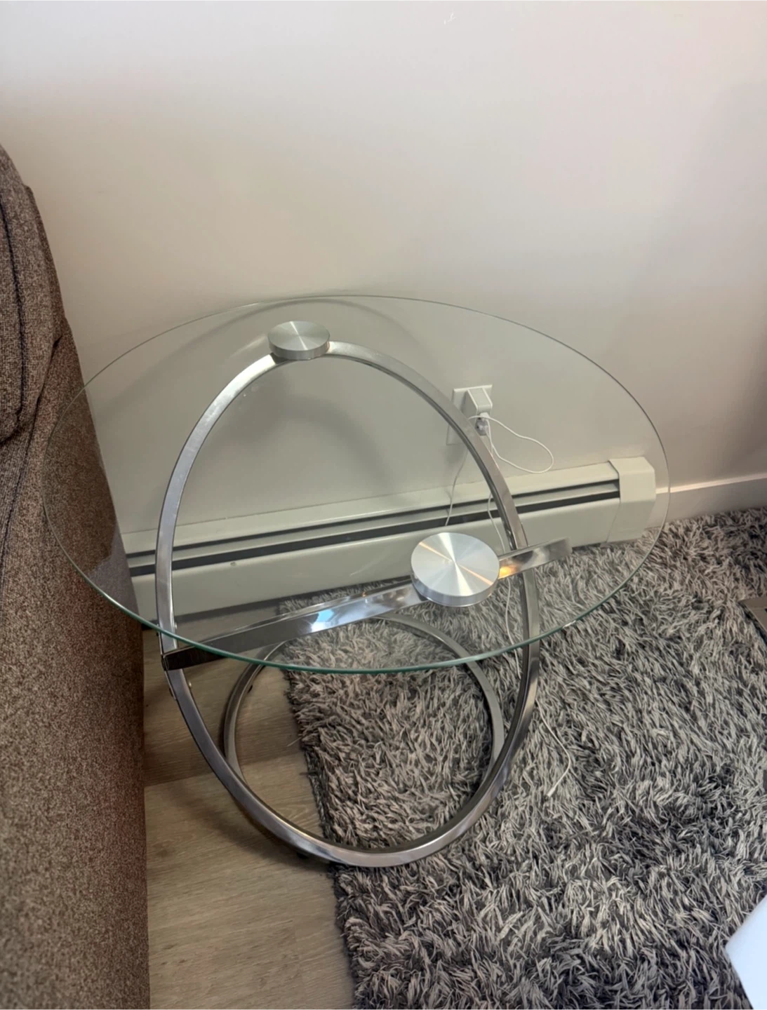 Glass and Chrome Accent Table - photo 2