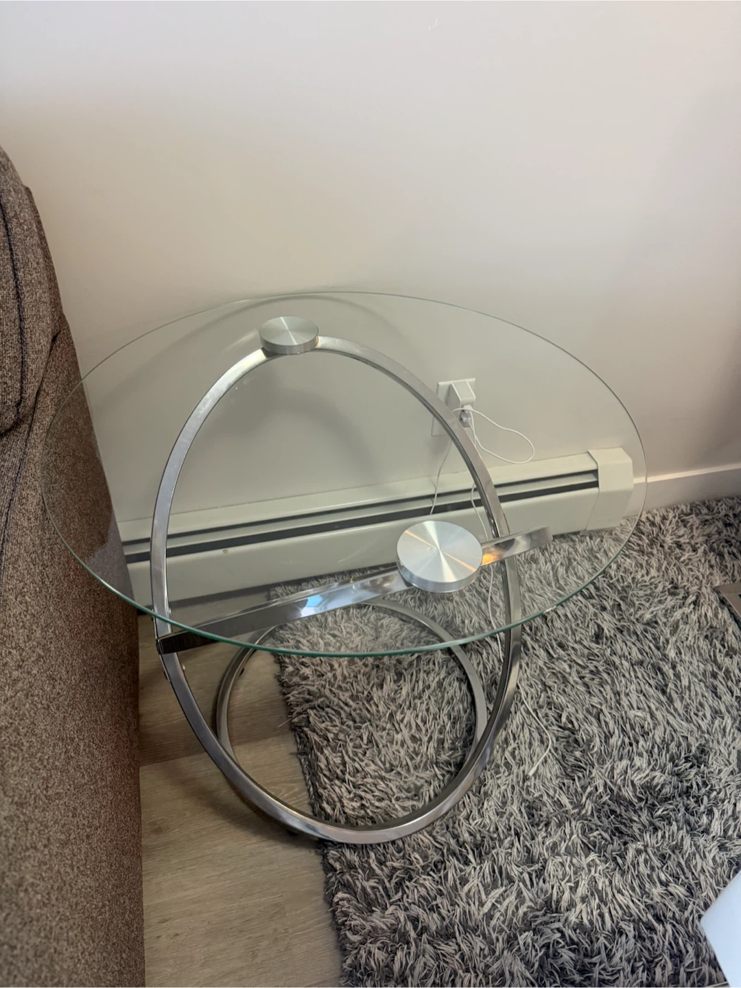 Glass and Chrome Accent Table - photo 3