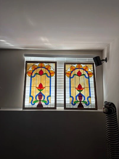 Stained Glass Panel Pair