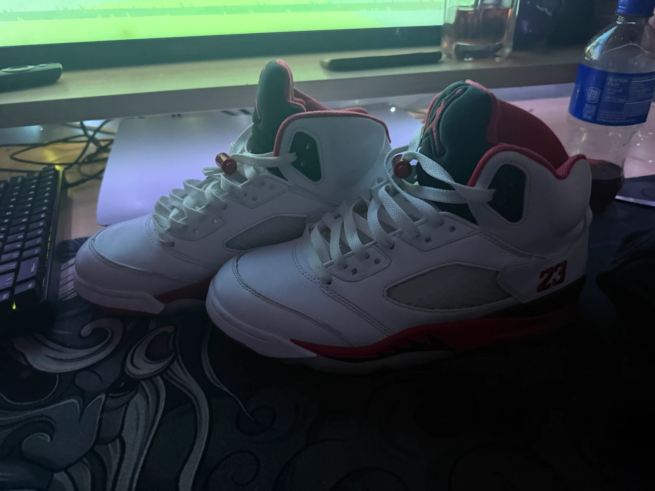 Air Jordan 5 Retro White Red Size 8.5