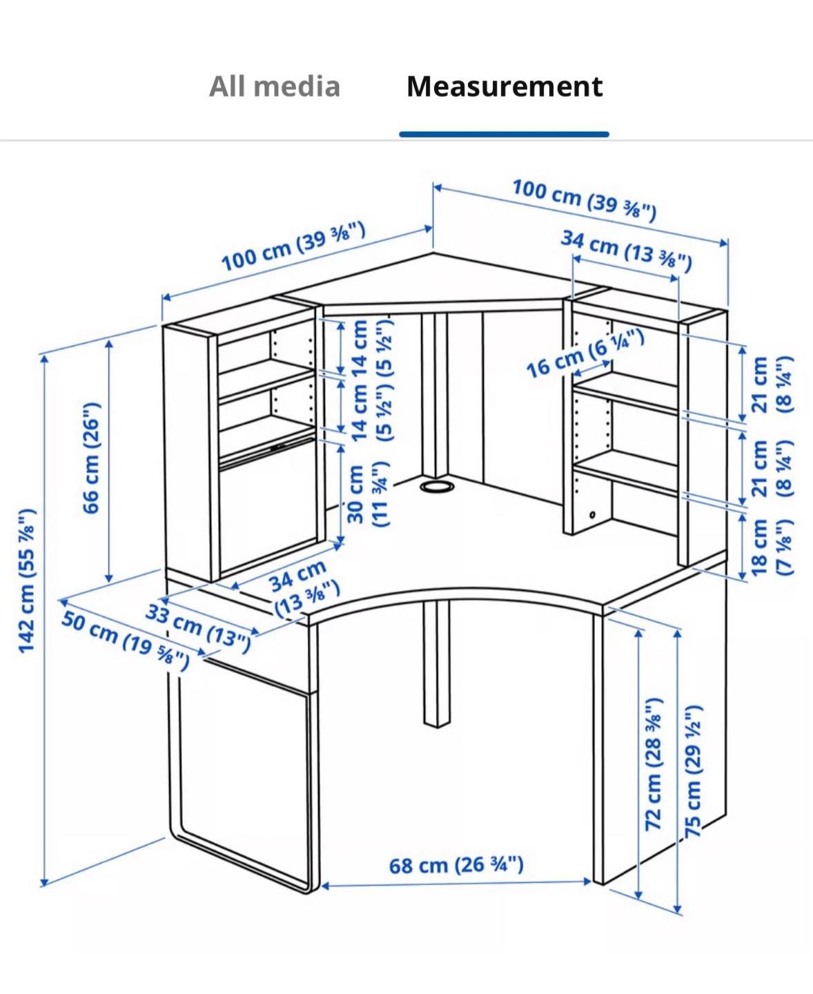 IKEA MICKE Corner Work Station White - photo 5