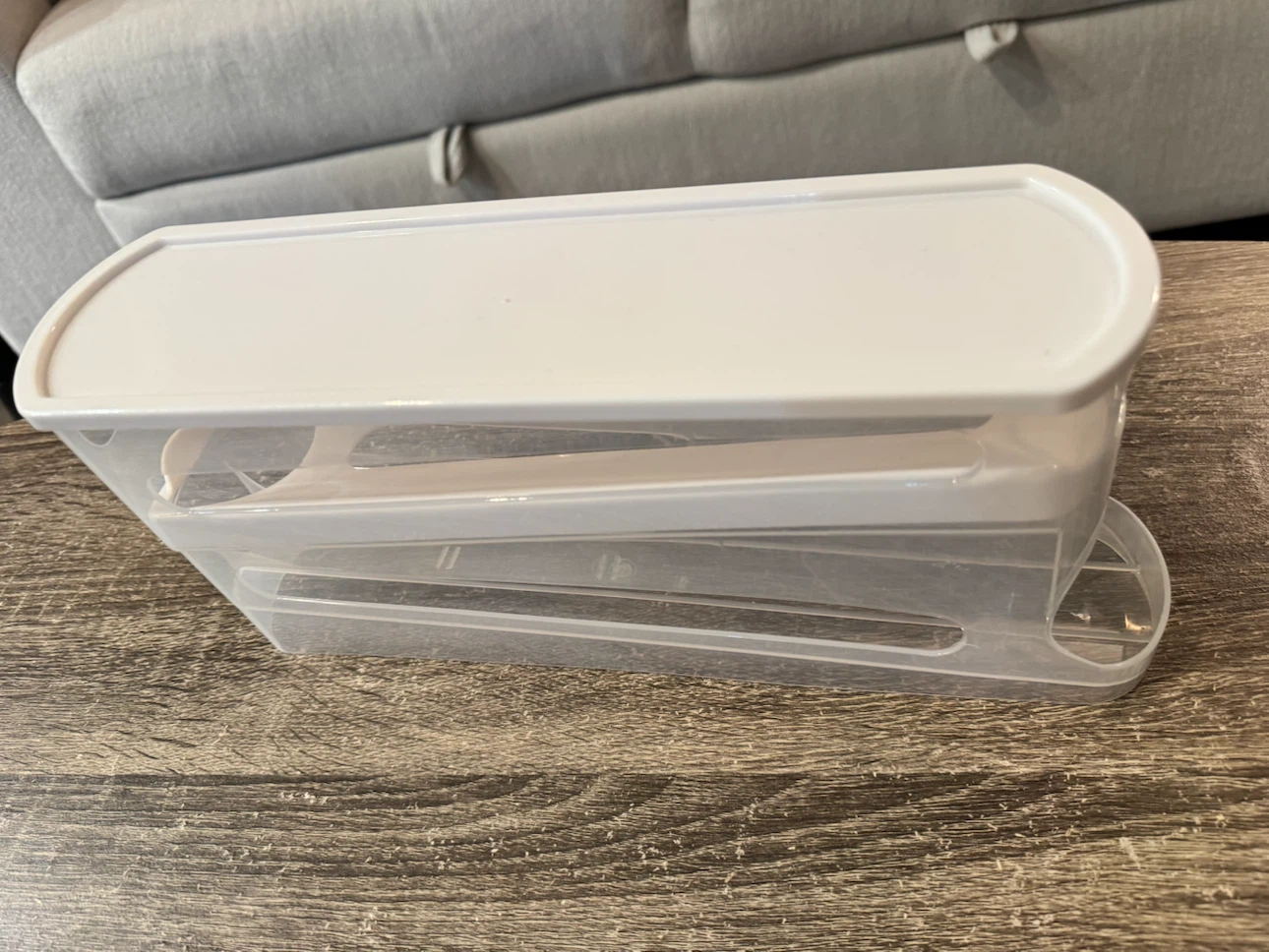 Clear Plastic Storage Bin with Lid for organizing eggs