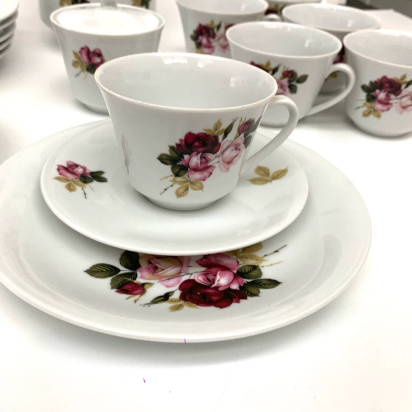 Vintage Rose Pattern Coffee/Tea Set - photo 2