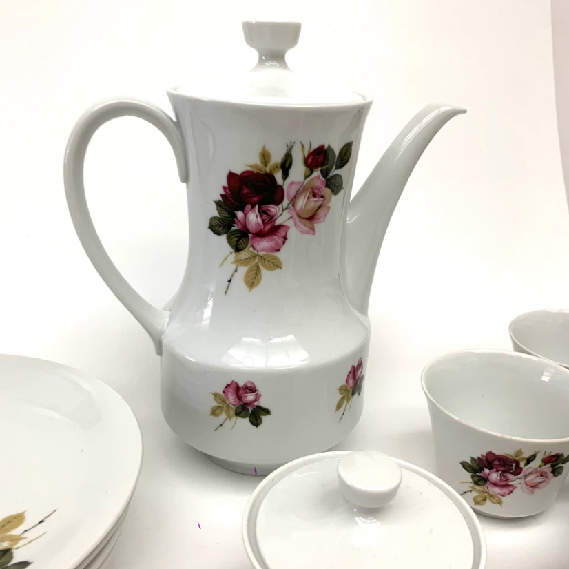 Vintage Rose Pattern Coffee/Tea Set - photo 4