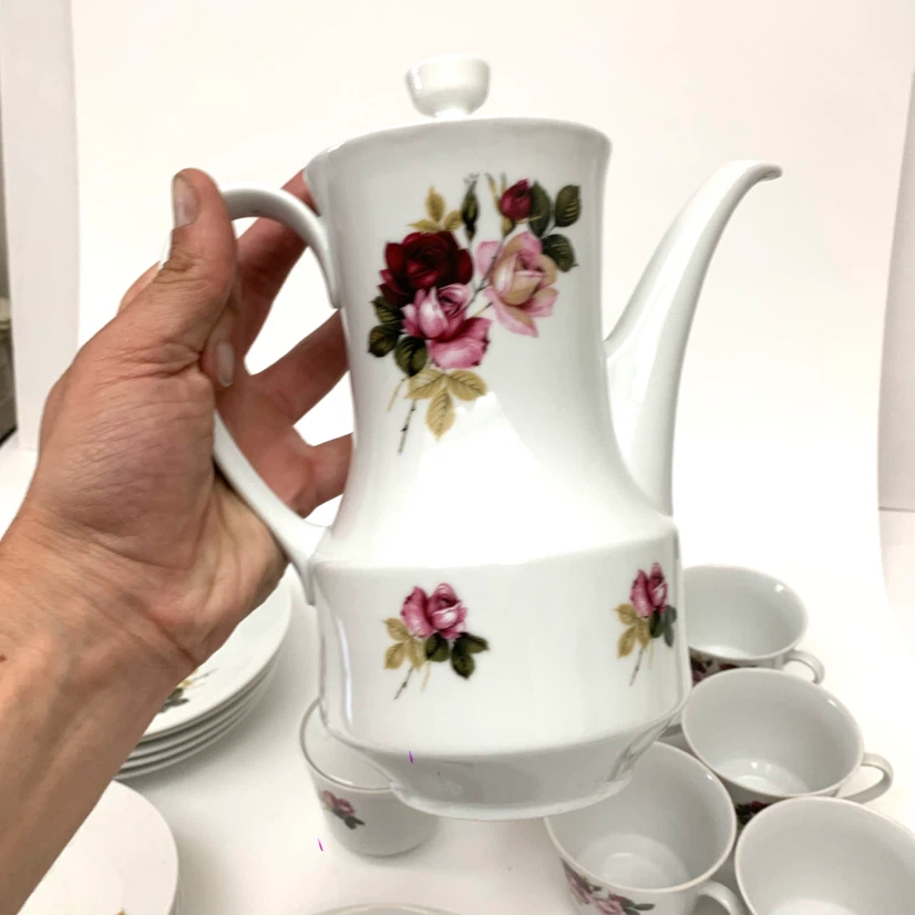 Vintage Rose Pattern Coffee/Tea Set - photo 5