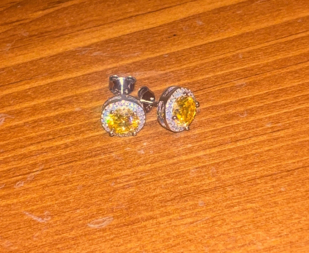 GRA Certified 2 Carat Yellow/white Moissanite stud earrings