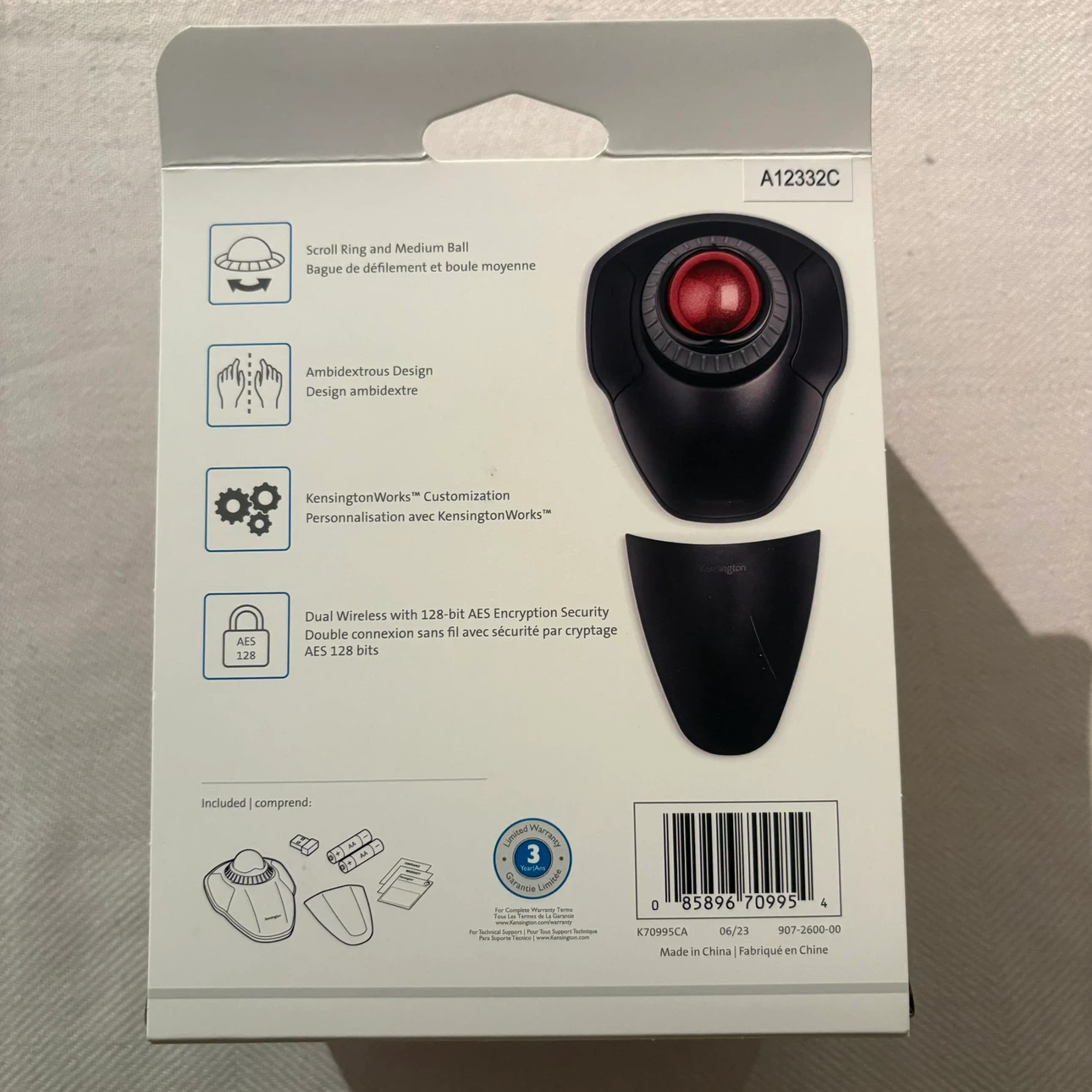 Kensington Orbit 1600 DPI Wireless Optical Trackball Mouse - photo 2