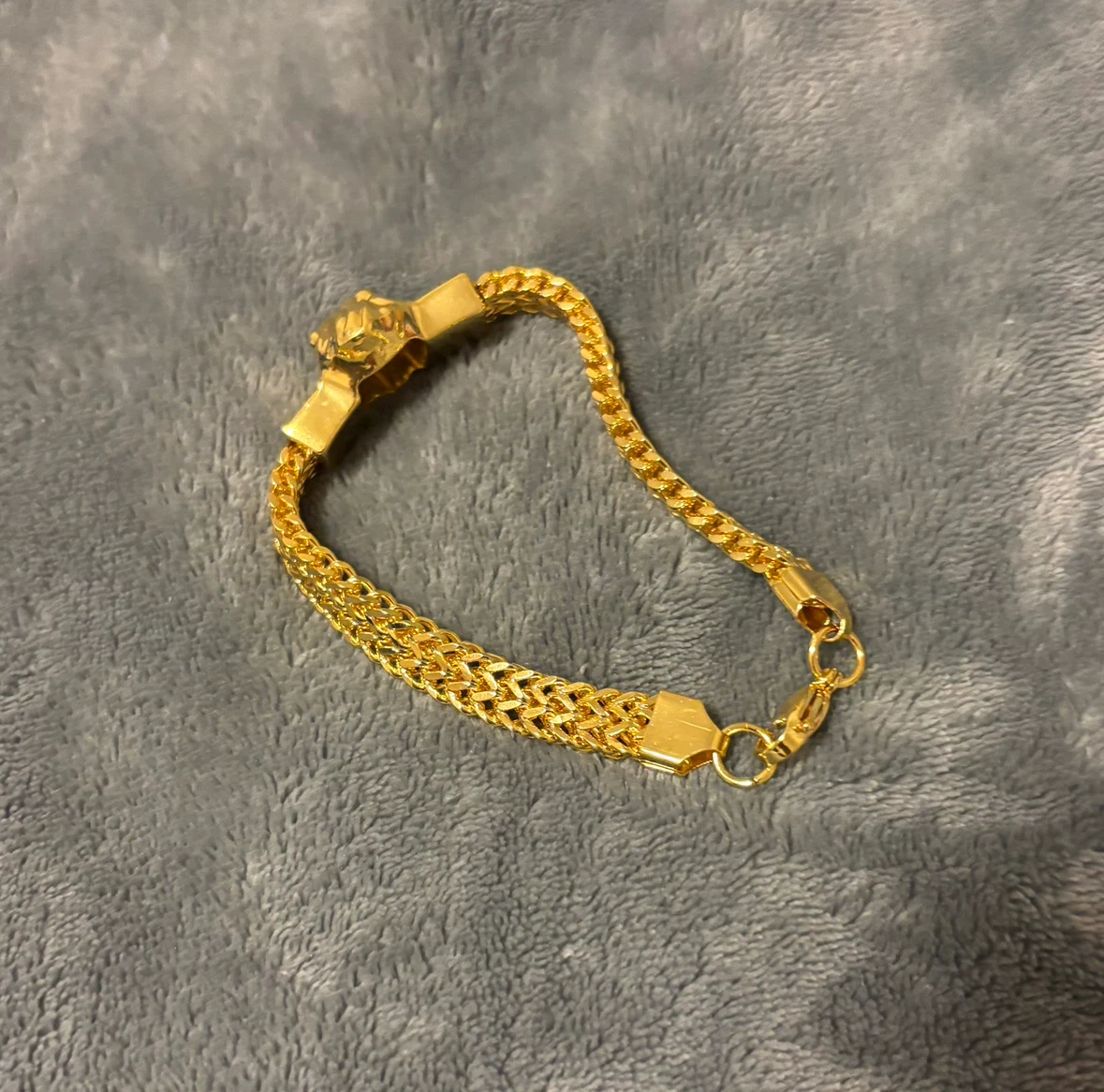 Gold Plated Lion Head Bracelet - photo 3