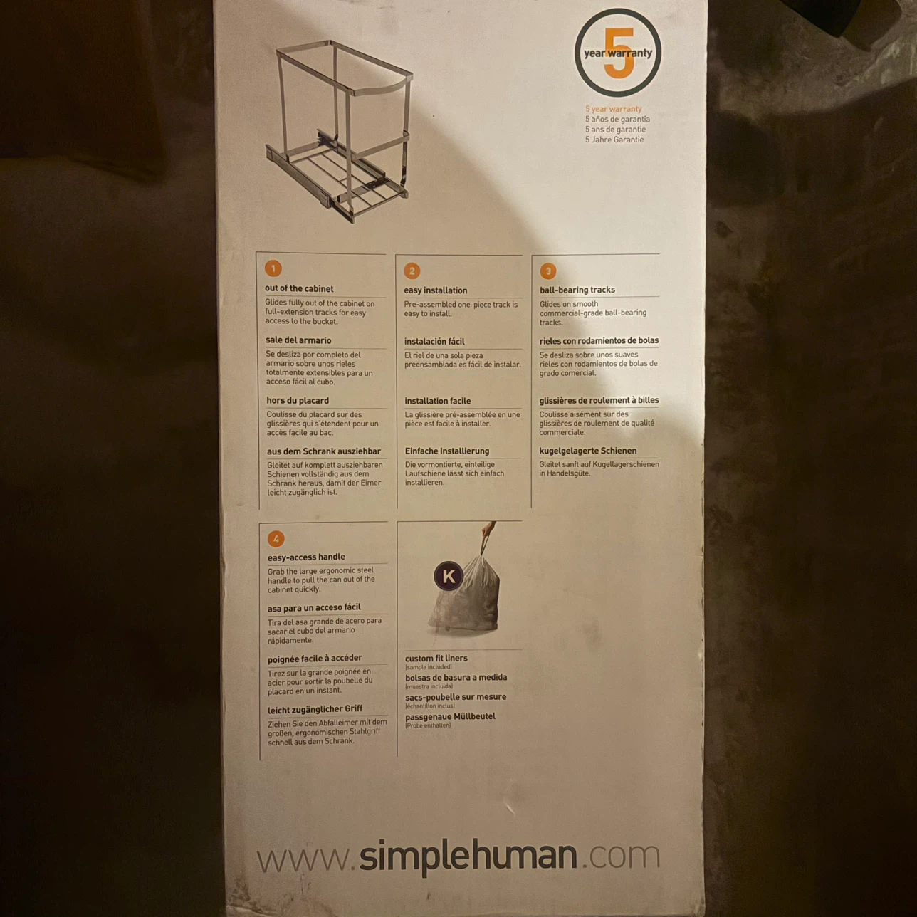 Simplehuman Under Counter Pull-Out trash garbage Can - photo 2