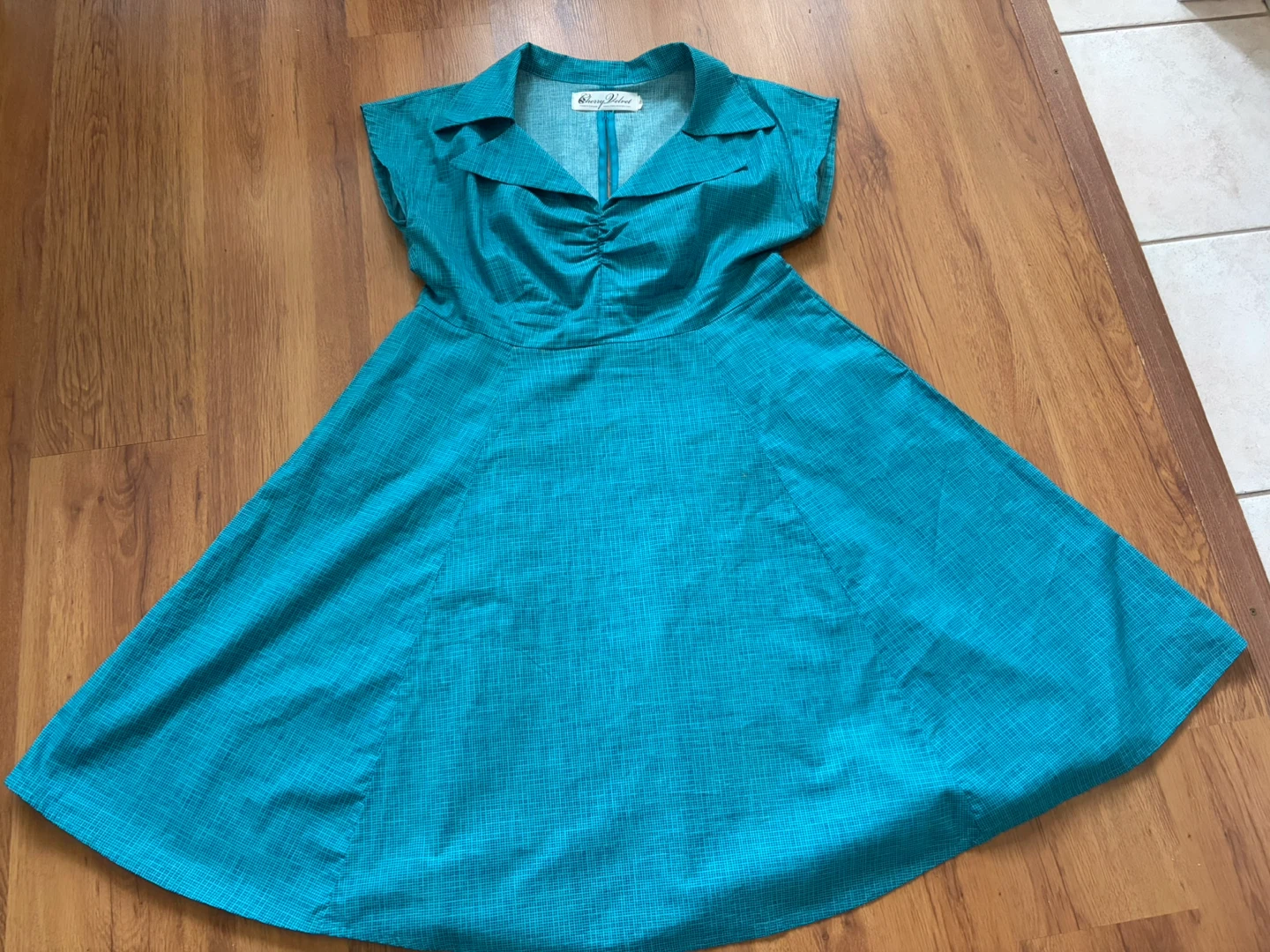 Cherry Velvet Teal Dress - XL