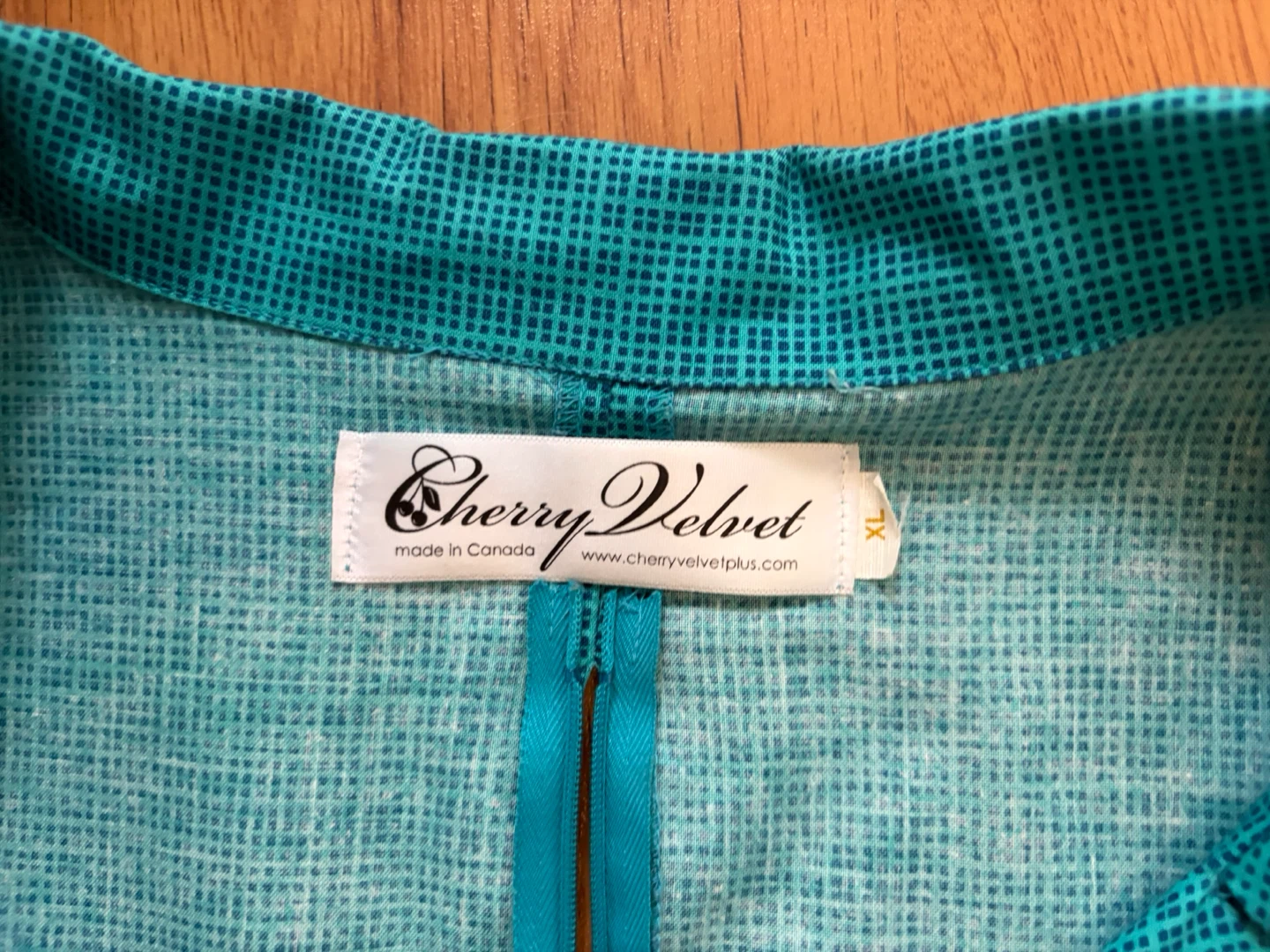 Cherry Velvet Teal Dress - XL - photo 2