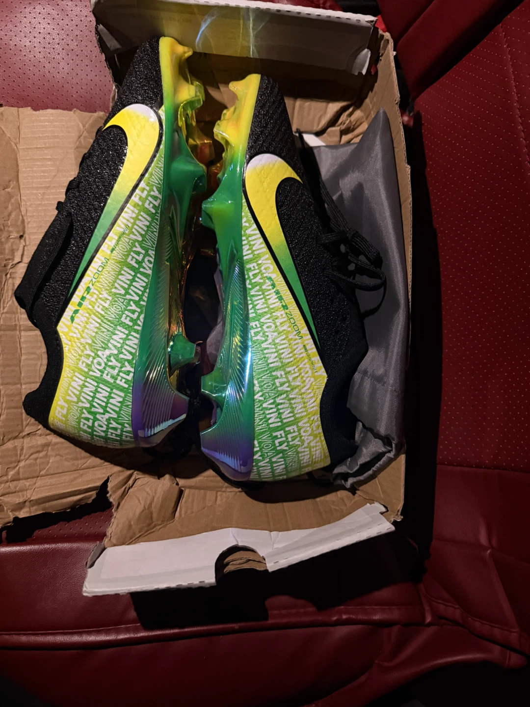 Soccer shoes, iPhone cases and phone chargers