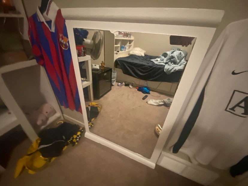 Large White Framed Mirror