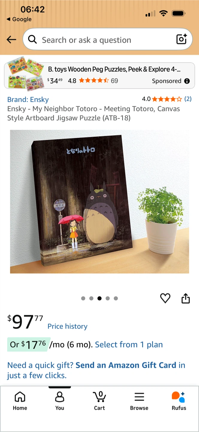 Ensky Studio Ghibli My Neighbor Totoro Artboard Jigsaw Puzzle - photo 2