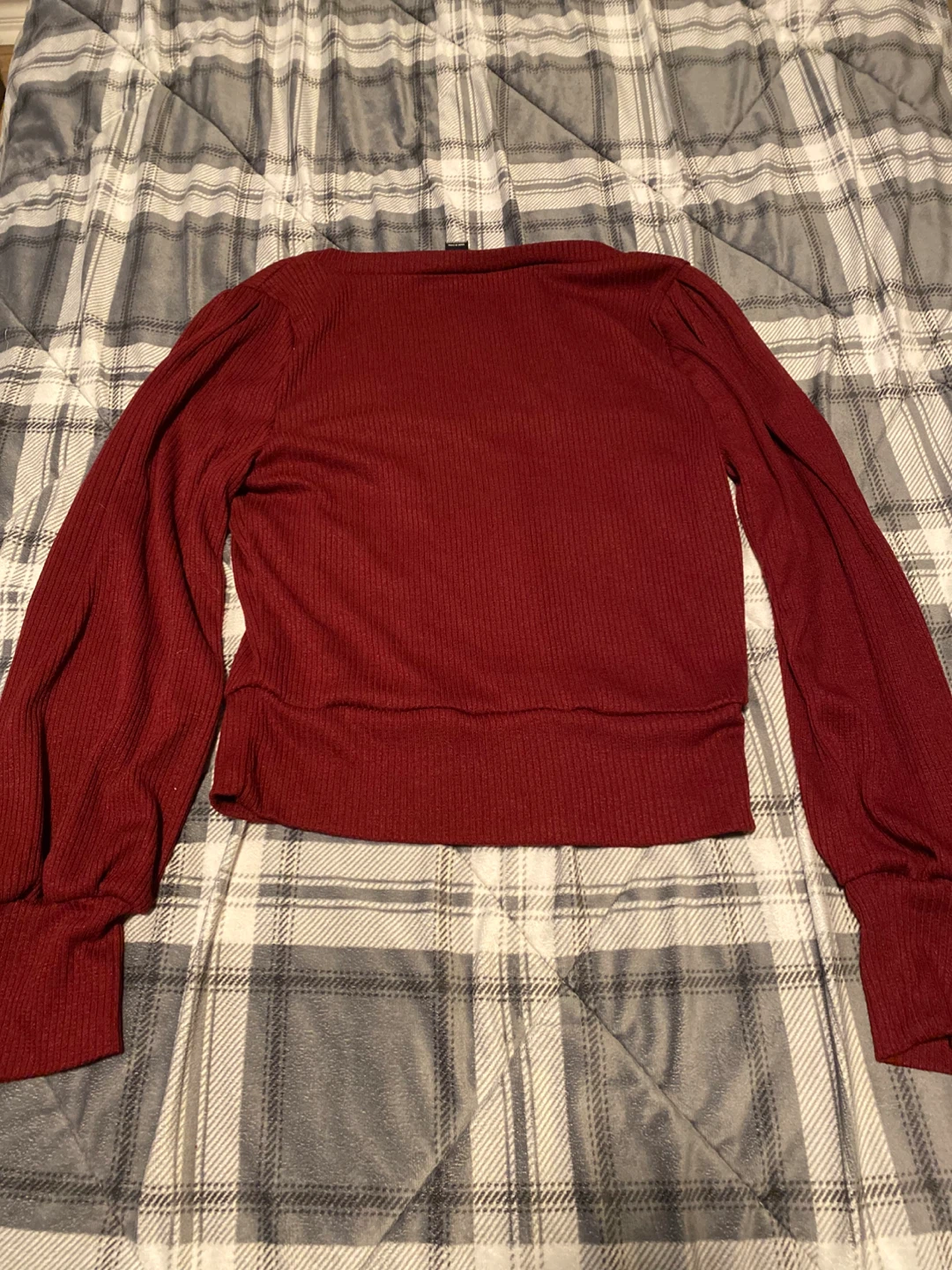 Revamped Ribbed Puff Sleeve Top Size Large - photo 3