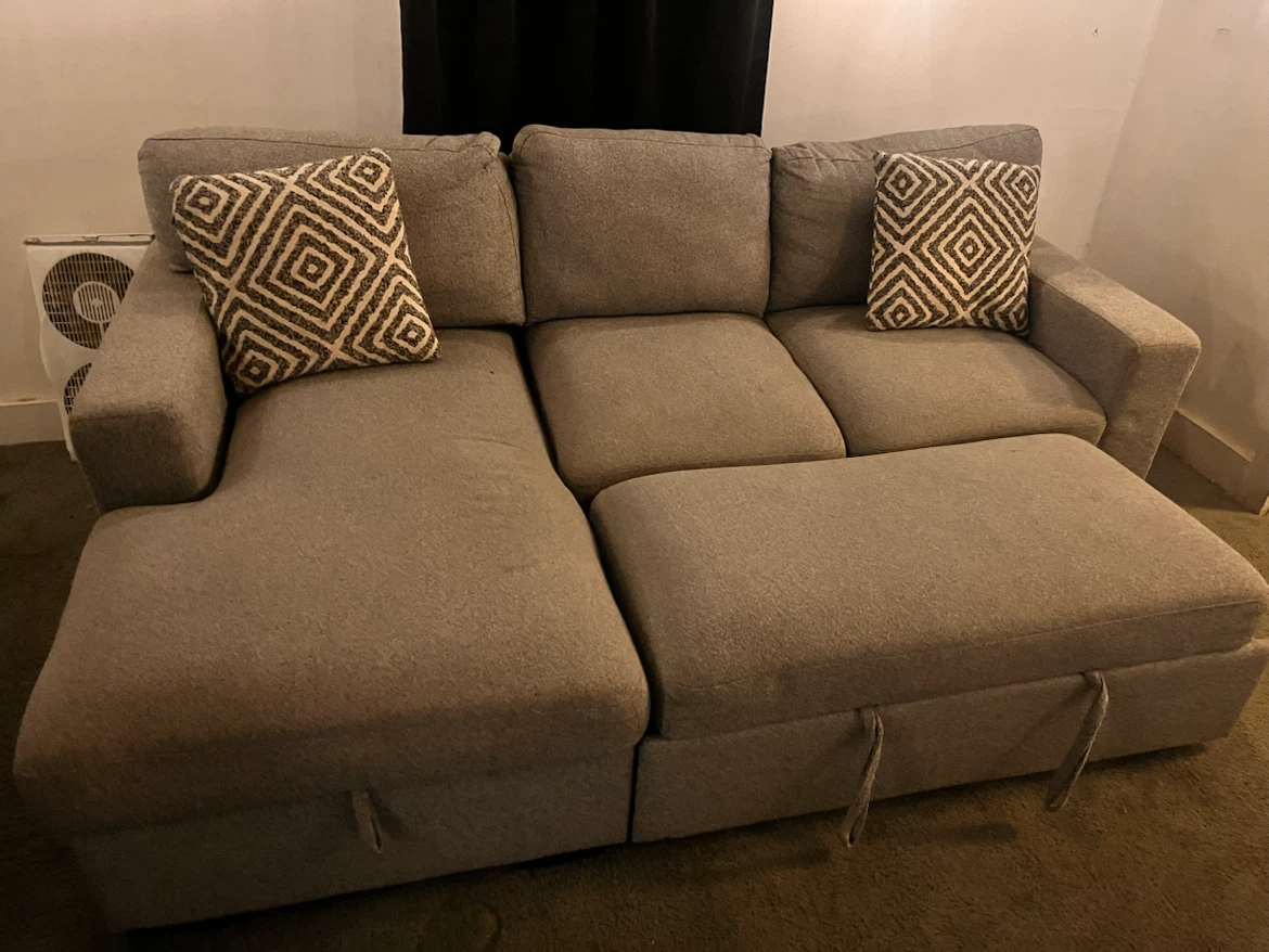 Gray Sectional Sofa with Storage - photo 3