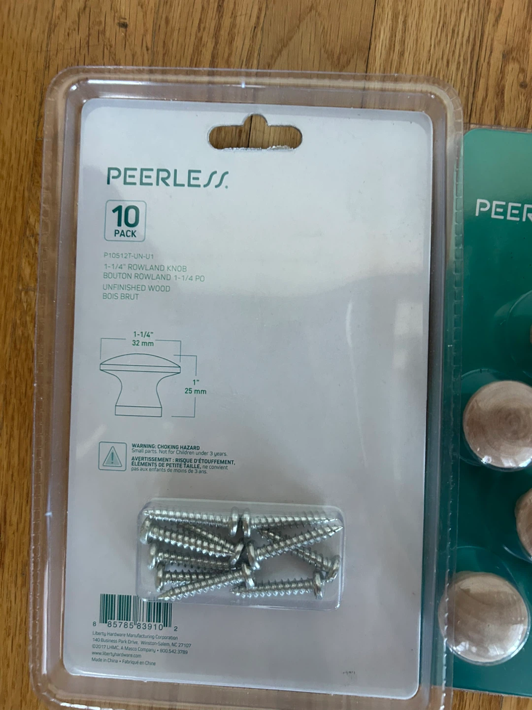 Peerless 10 Pack Unfinished Wood Cabinet Knobs - photo 2
