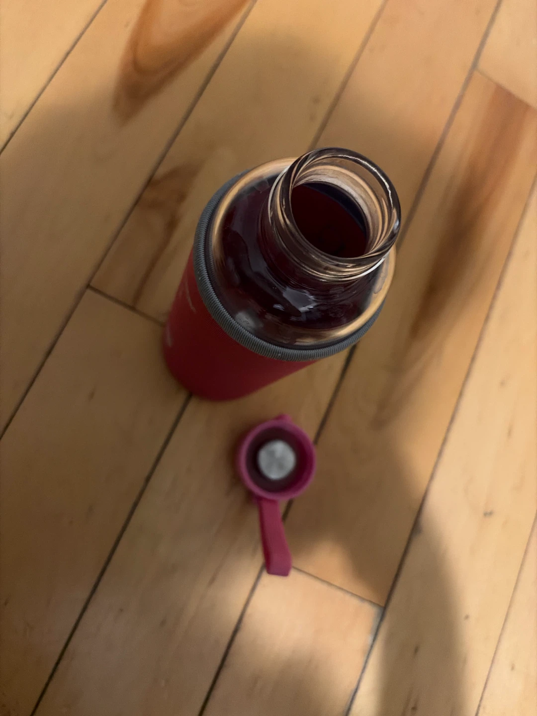 Pink Glass Water Bottle with Sleeve - photo 2