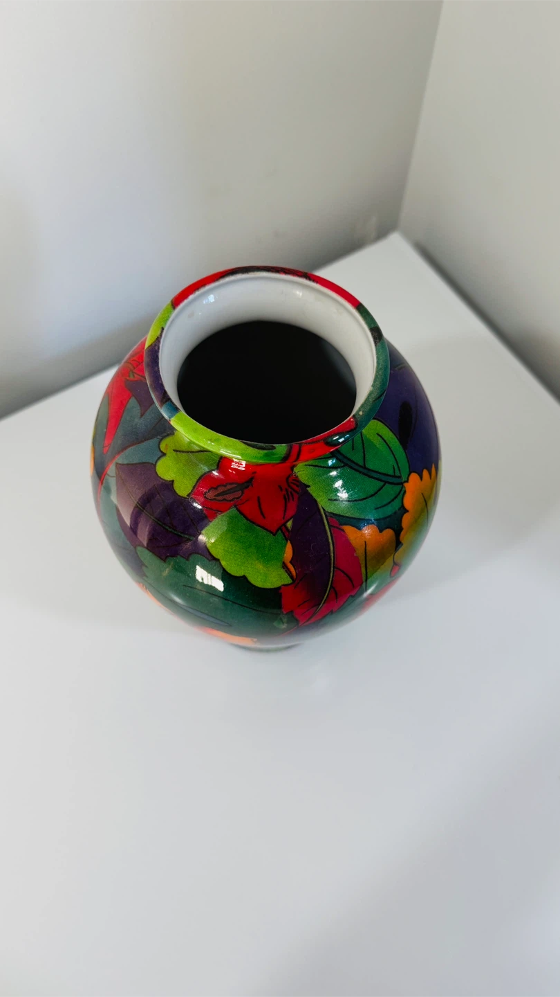 Large Red Decorative Vase and Bowl Set - photo 5
