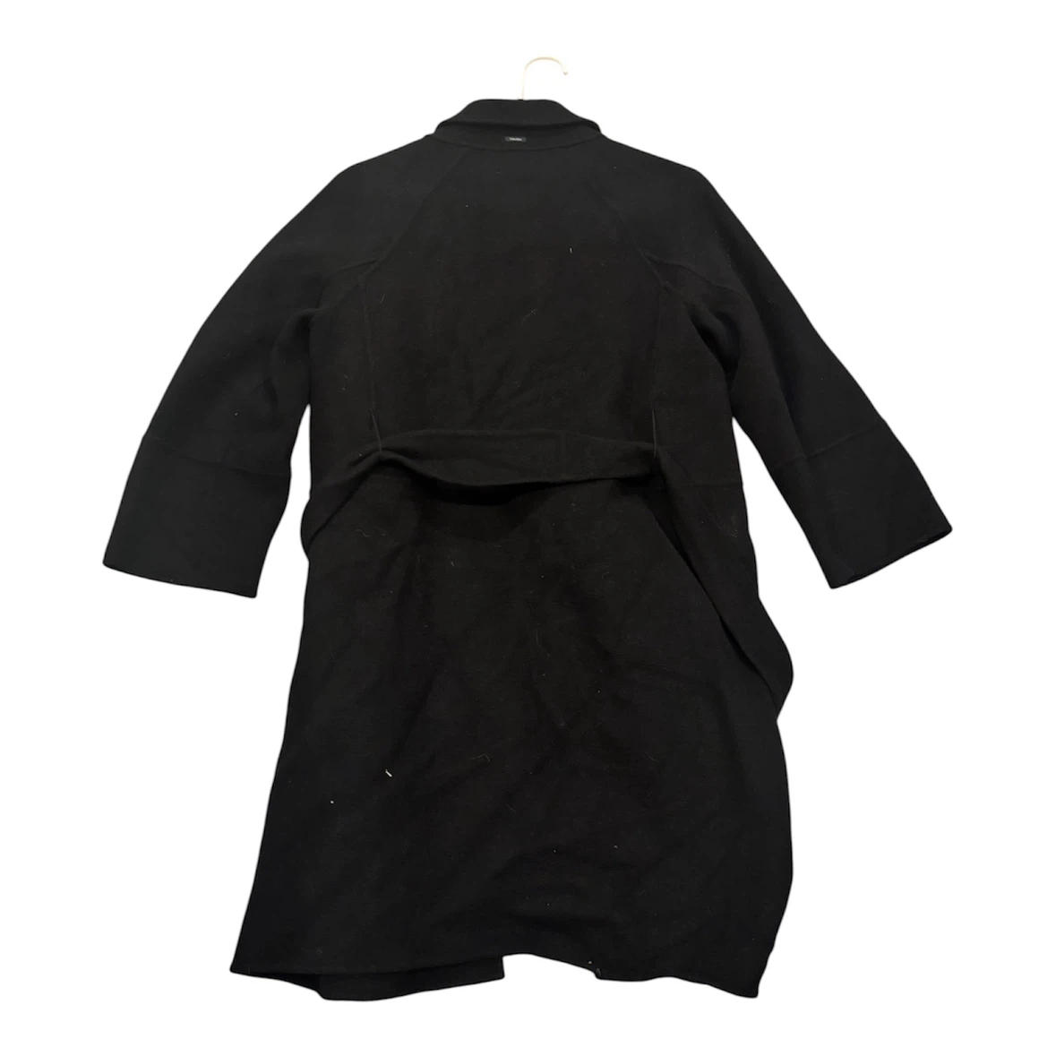 Max Mara Black Wool Belted Trench Coat - photo 2