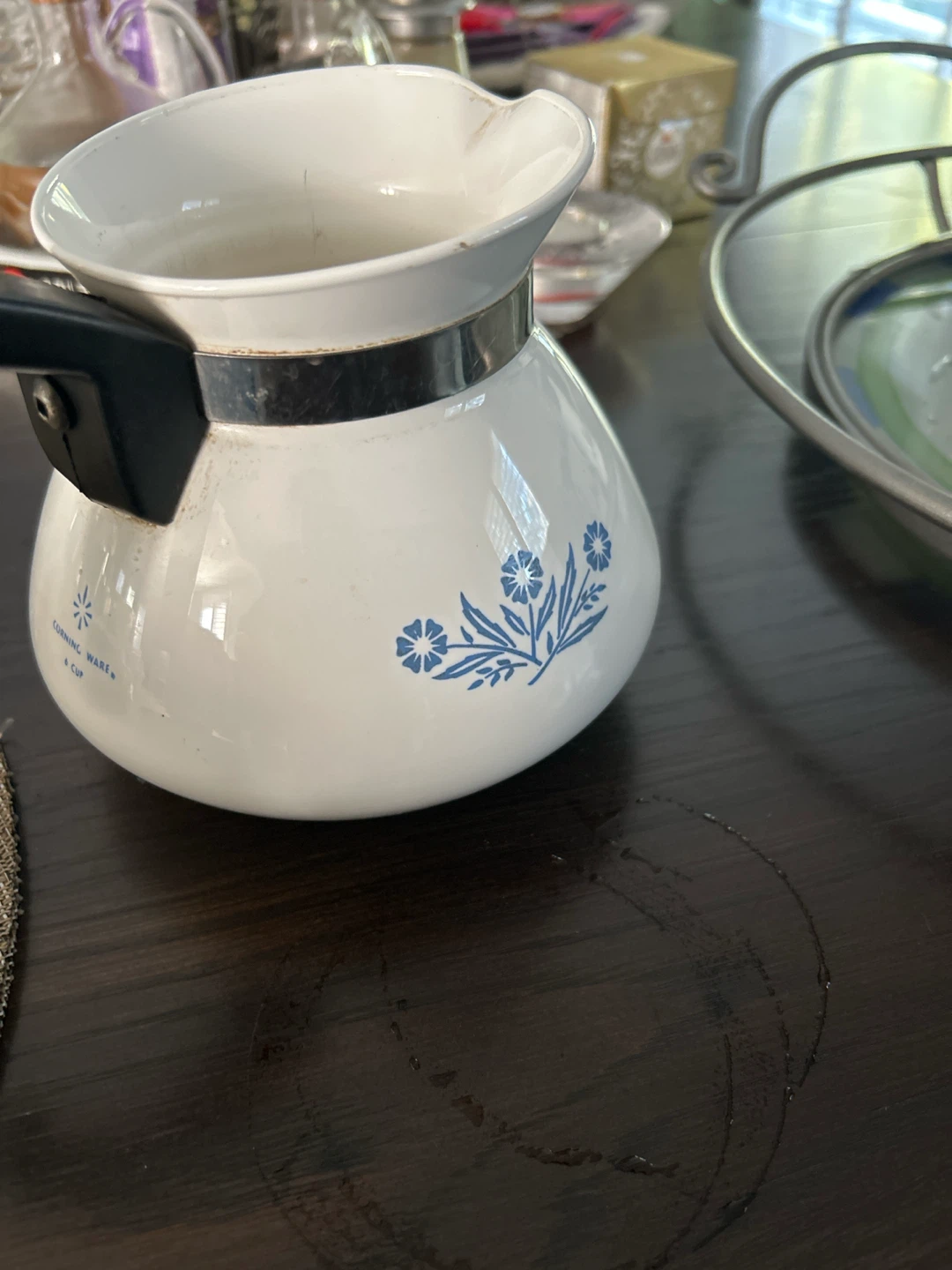 Corning Ware Cornflowers Vintage 1950’s  6 Cup Coffee Pot - photo 3