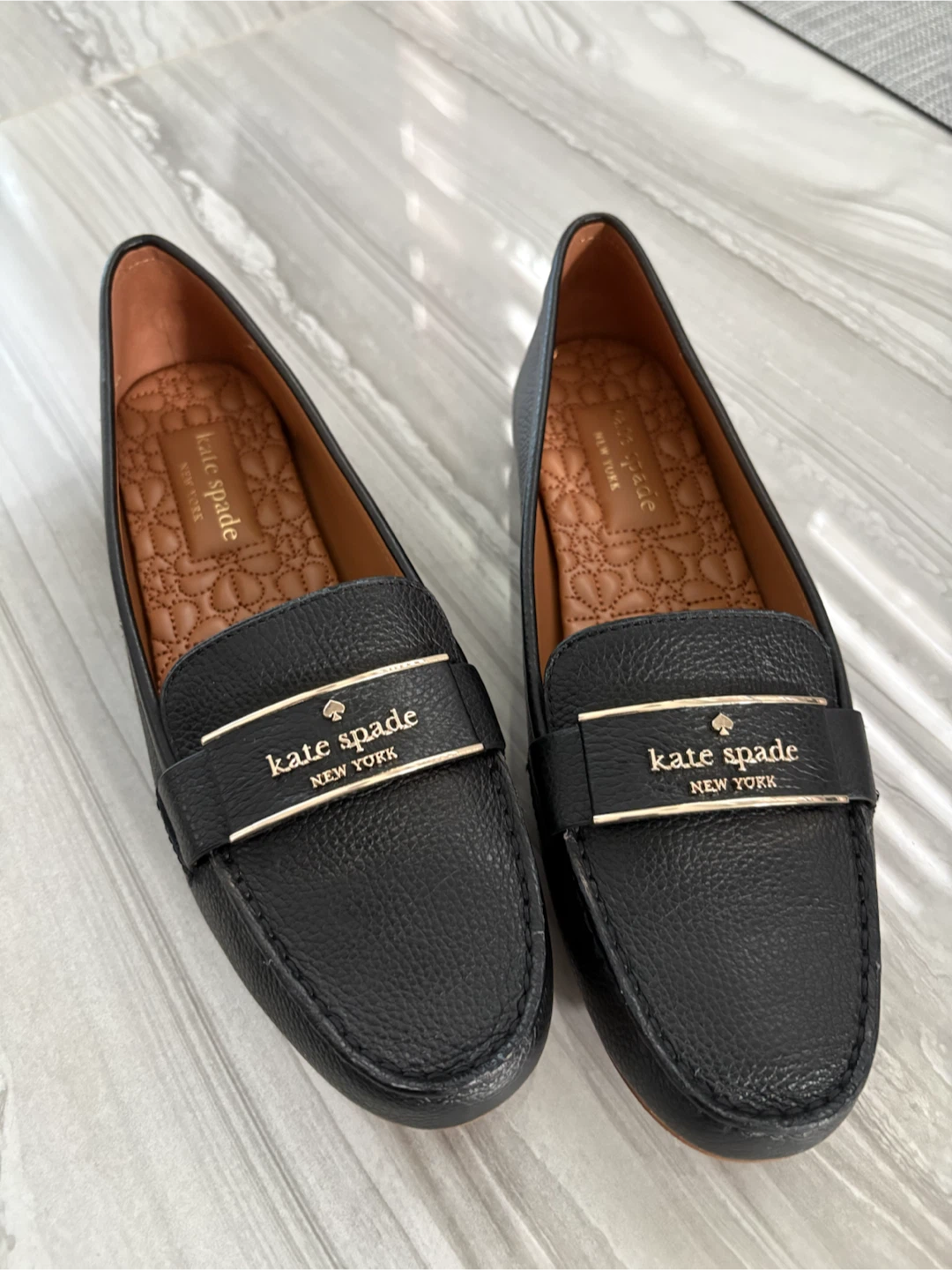 Kate Spade Black Leather Loafers