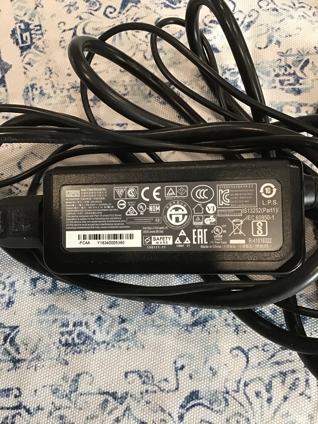 Acer AC Adapter Power Supply