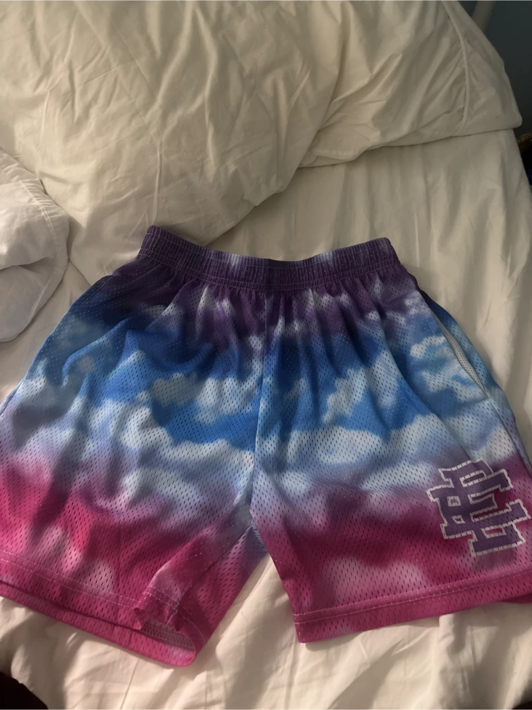 FAKE Eric Emanuel EE Basketball Shorts Tie Dye Size Large