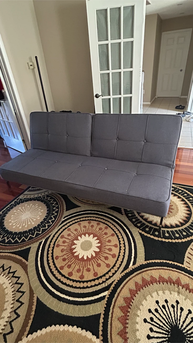 Grey Tufted Futon Sofa / Sofa Bed — Great Condition - photo 2