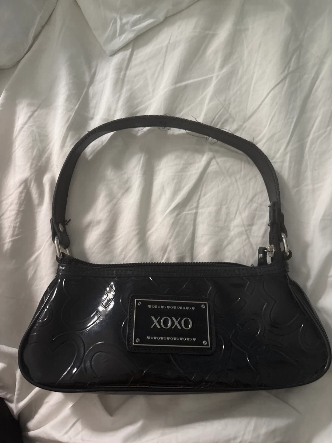 XOXO Black Patent Shoulder Bag