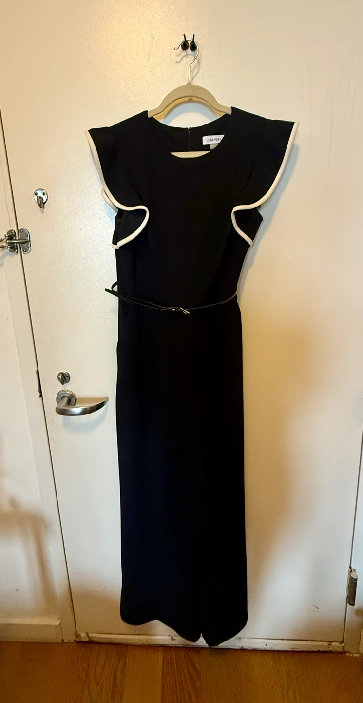 Calvin Klein Black Dress with Belt - Size 6 - photo 2