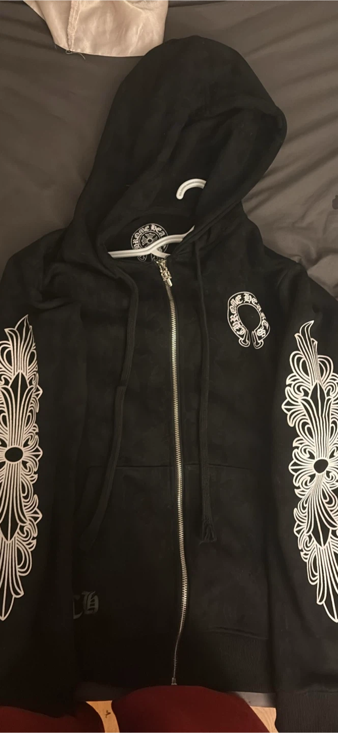 Chrome Hearts Black Zip-Up Hoodie