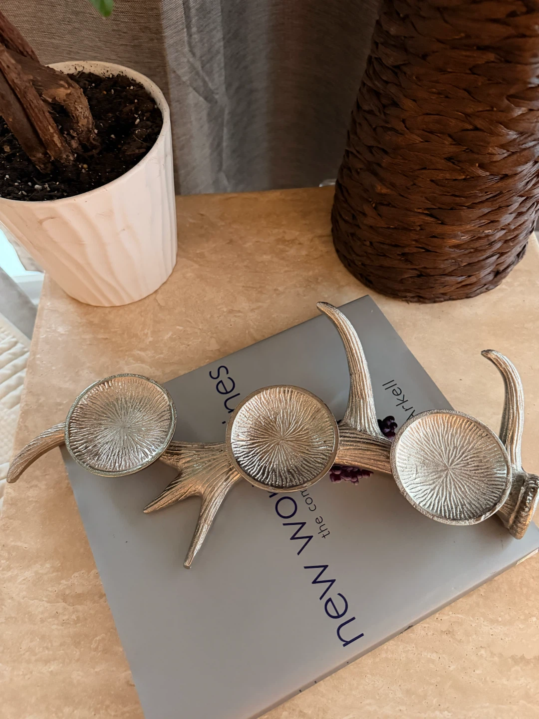 Antler pillar Candle Holder
