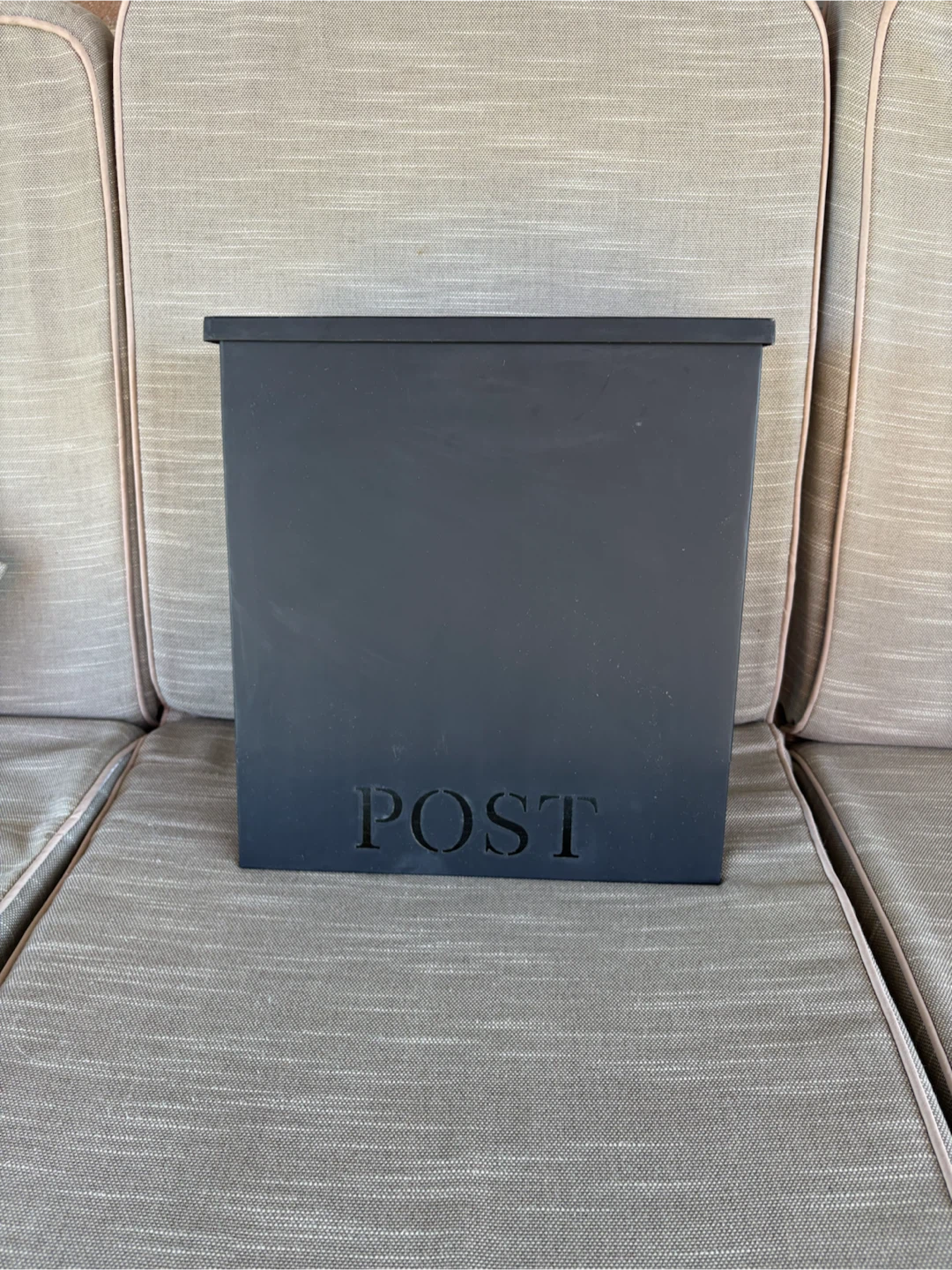 Black Metal "POST" Mailbox