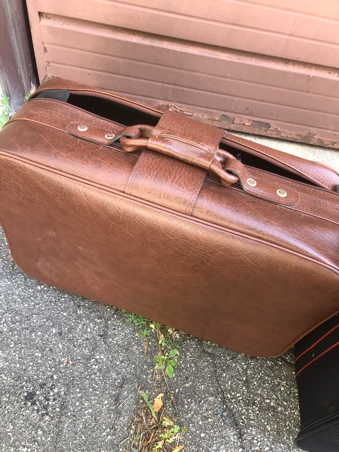 Vintage Brown Faux Leather Briefcase/Carry-on