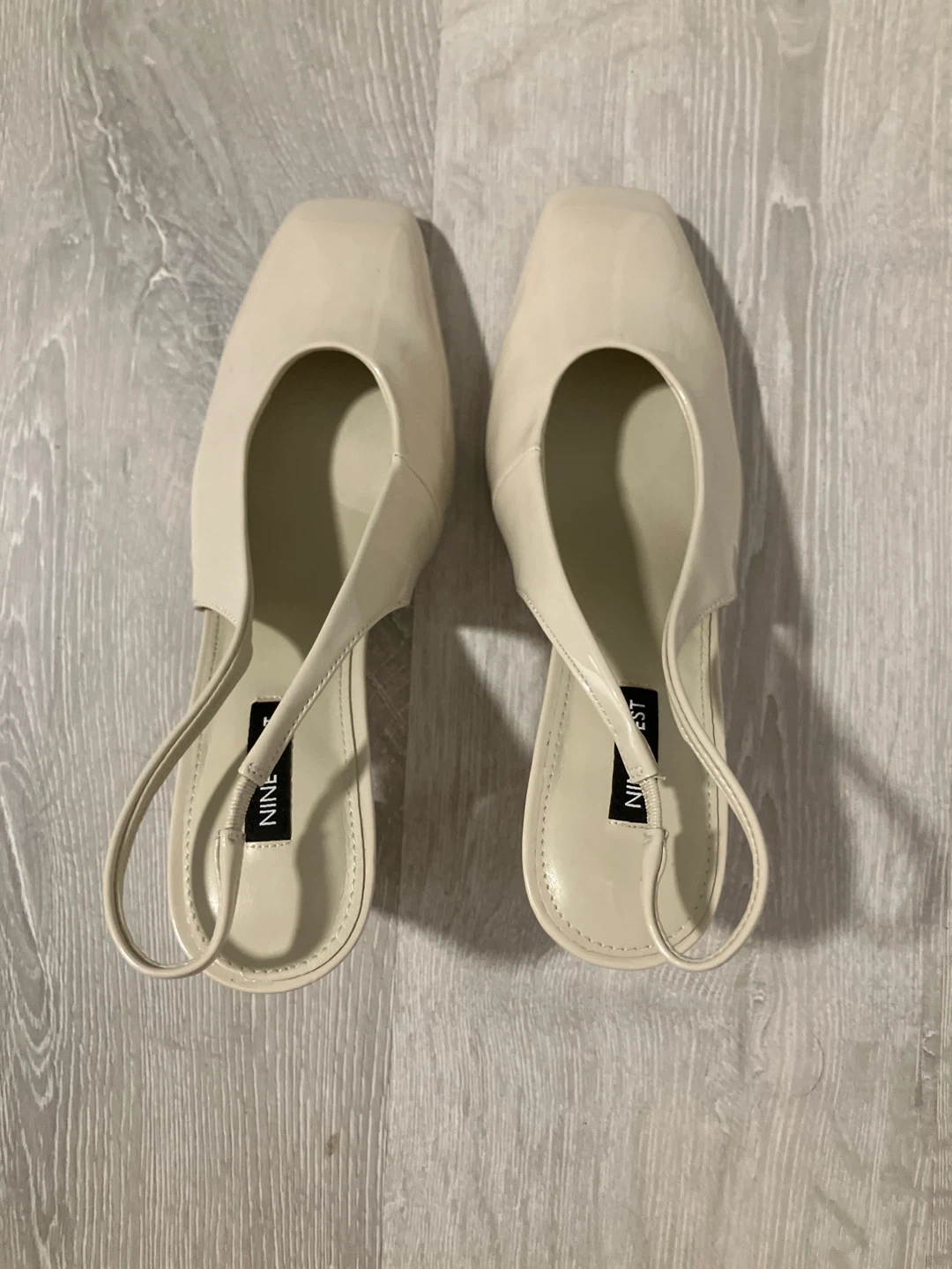 Nine West Slingback Block Heel Pumps Cream