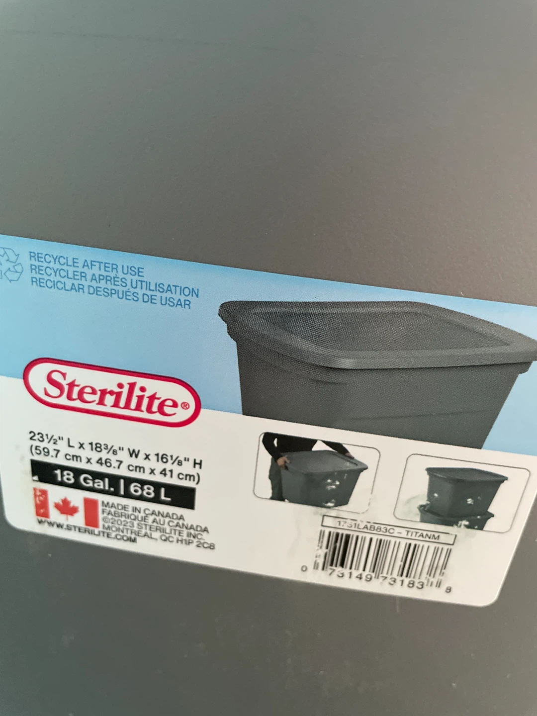 2 Grey Storage Bins with Lid - photo 2